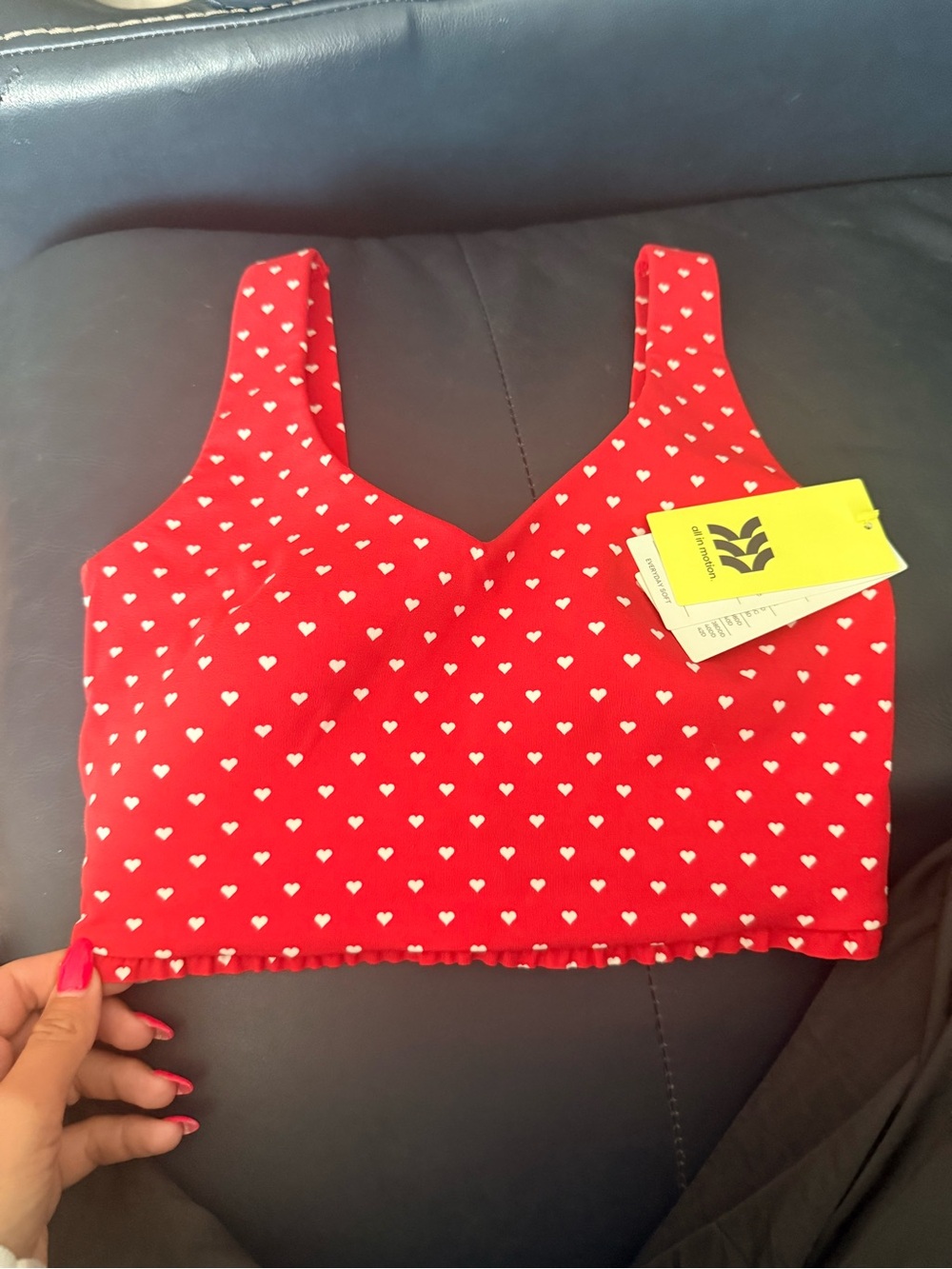 all in motion Red Heart Print Sports Bra